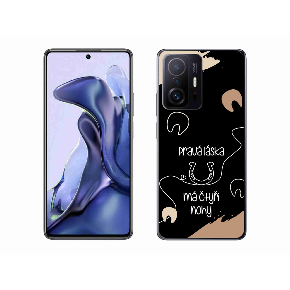 Gelový kryt mmCase na Xiaomi 11T - koňský motiv černé pozadí