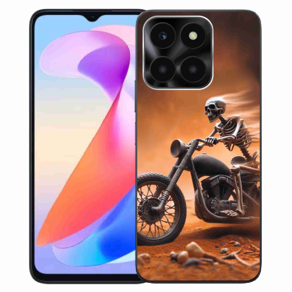 Gelový kryt mmCase na Honor X6a - kostra na motorce