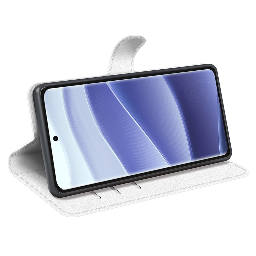 Litchi knížkové pouzdro na Xiaomi Redmi Note 14 Pro 5G/Poco X7 5G - bílé