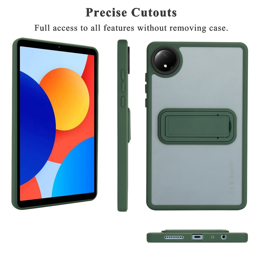 Skiny gelový obal s pevnými zády a výklopným stojánkem na Xiaomi Redmi Pad SE 8.7 - zelený