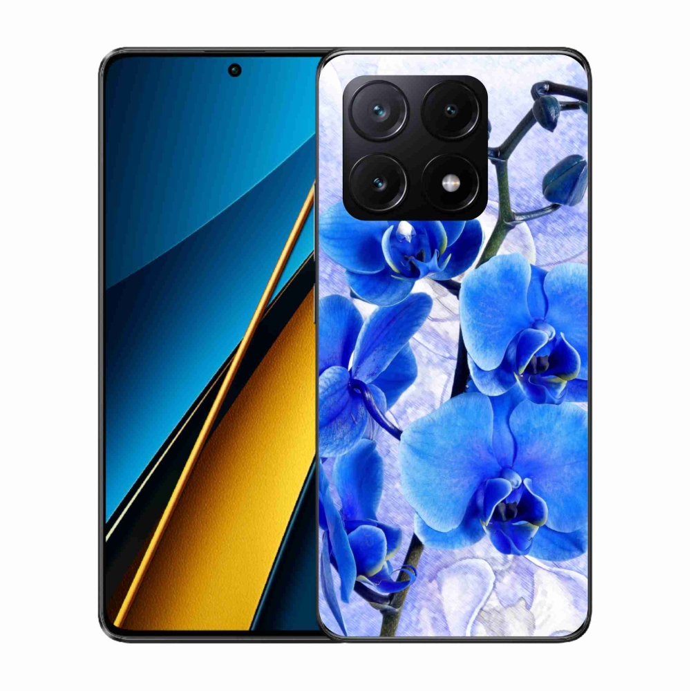Gelový kryt mmCase na Xiaomi Poco X6 Pro 5G - modré květy