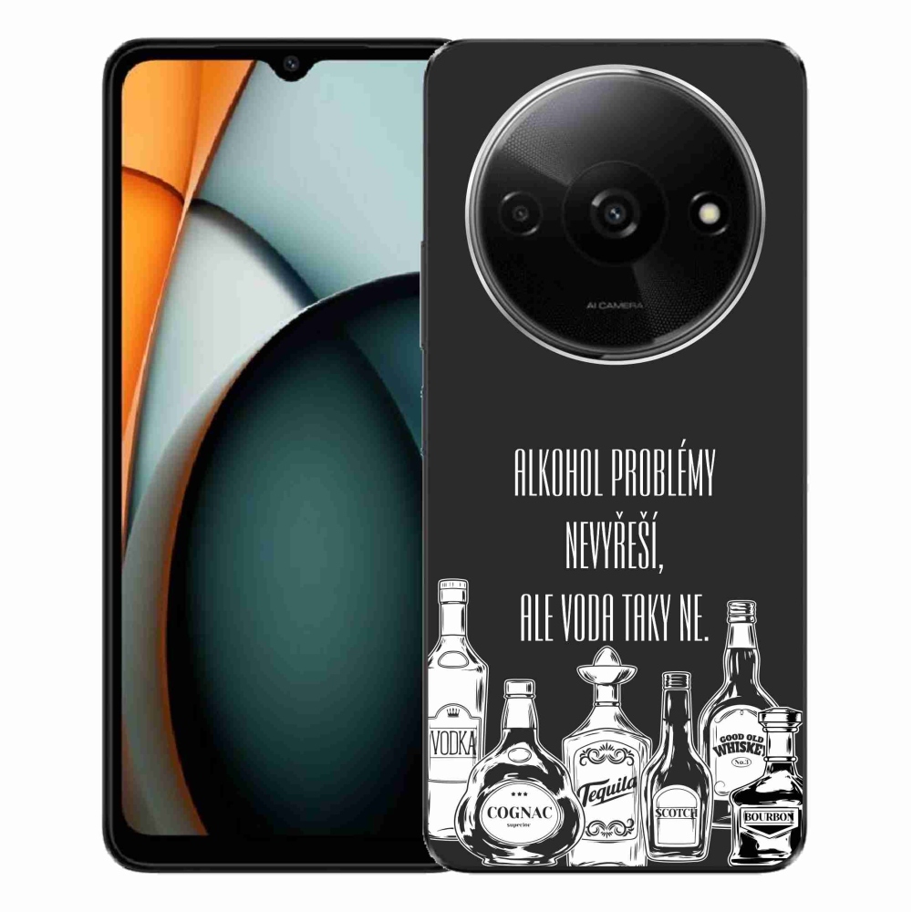 Gelový kryt mmCase na Xiaomi Redmi A3  - vtipný text černé pozadí