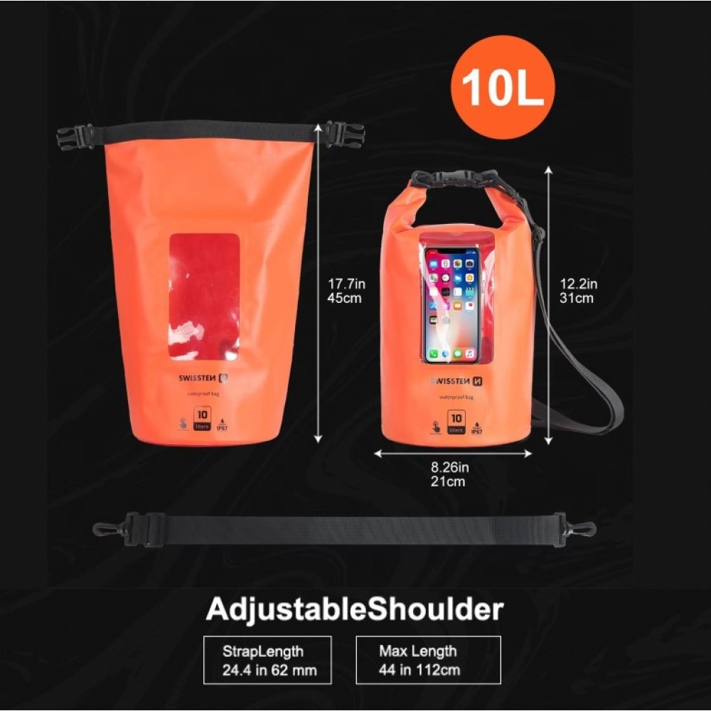 Vodotěsné pouzdro Swissten Waterproof 10L - oranžové