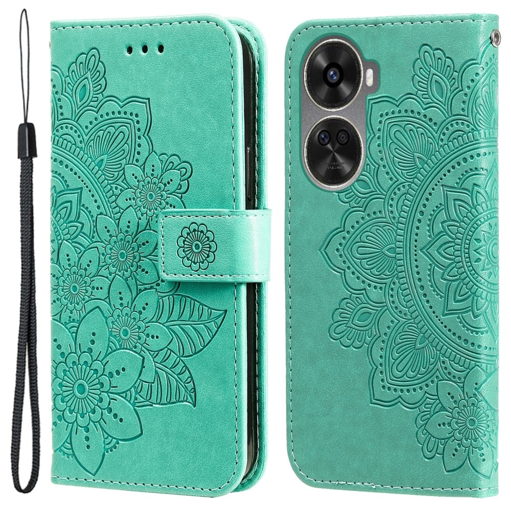 Mandala knížkové pouzdro na Huawei Nova 12 SE - modrozelené