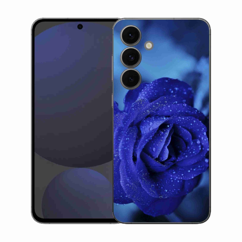 Gelový kryt mmCase na Samsung Galaxy S25 FE - modrá růže