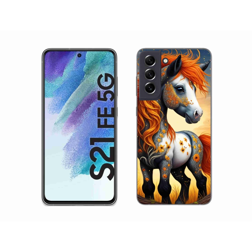 Gelový kryt mmCase na Samsung Galaxy S21 FE 5G - barevný poník