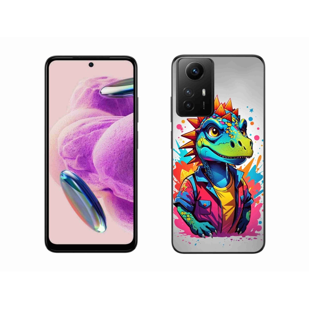 Gelový kryt mmCase na Xiaomi Redmi Note 12S - barevný dinosaurus