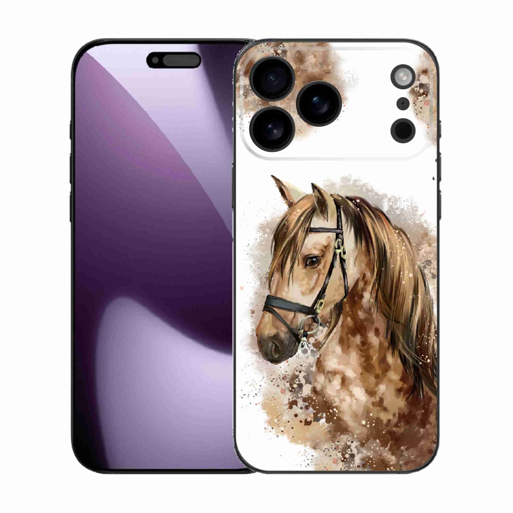 Gelový kryt mmCase na iPhone 17 Pro Max - hnědý kreslený kůň