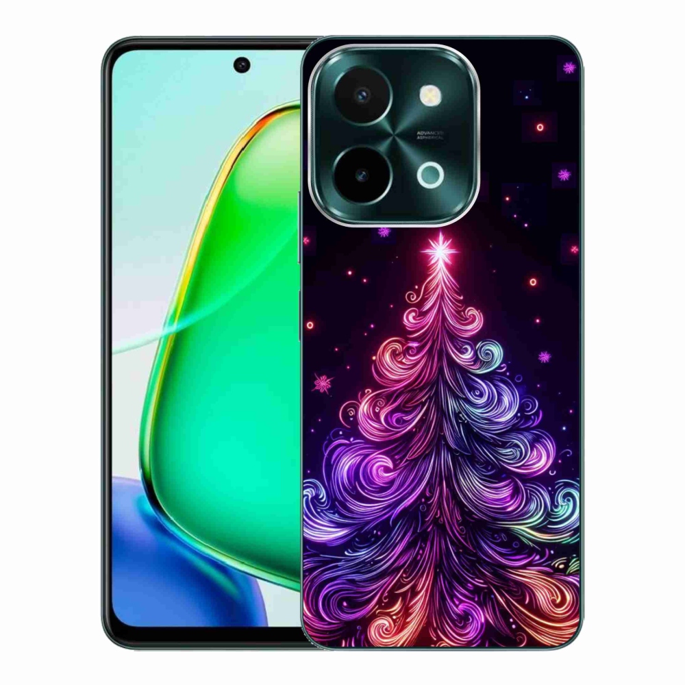 Gelový kryt mmCase na Vivo Y28 - neonový vánoční stromek 1