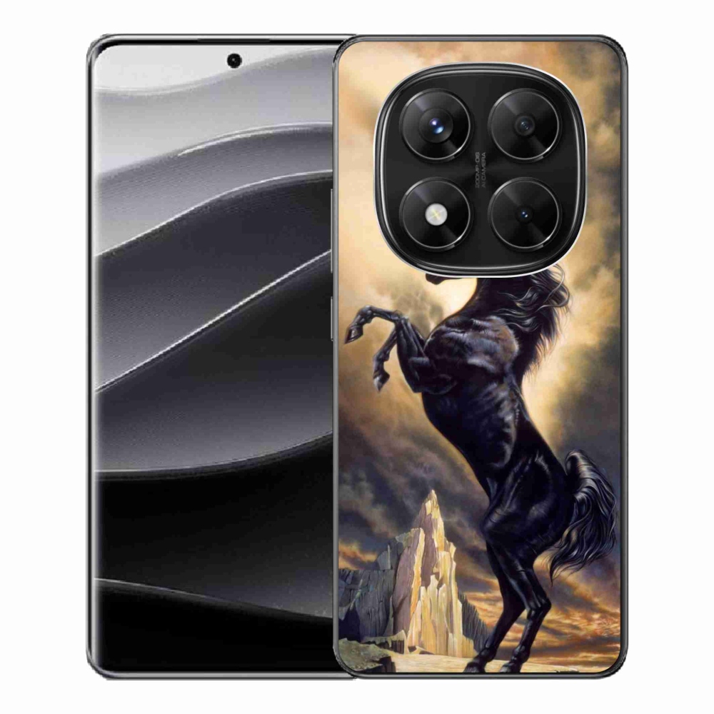 Gelový kryt mmCase na Xiaomi Redmi Note 14 Pro 5G/Poco X7 5G - černý kreslený kůň