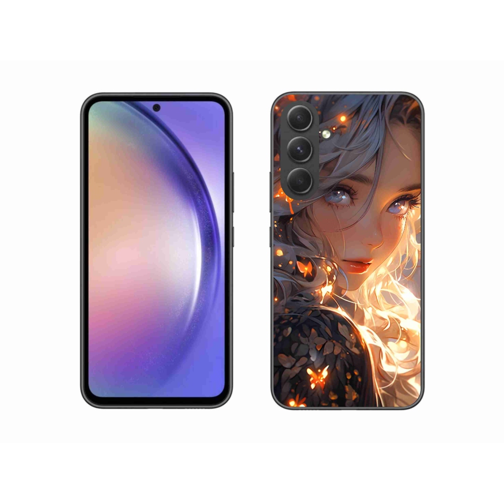 Gelový kryt mmCase na Samsung Galaxy A54 5G - dívka a motýli
