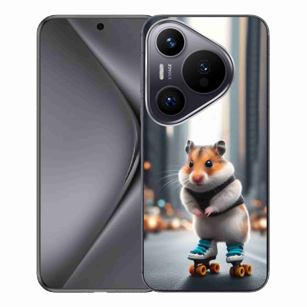 Gelový kryt mmCase na Huawei Pura 70 Pro - křeček na bruslích