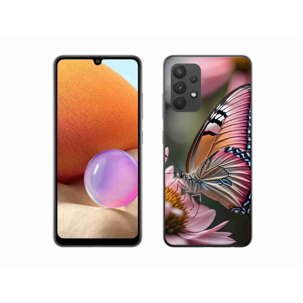 Gelový kryt mmCase na Samsung Galaxy A32 4G - barevný motýl