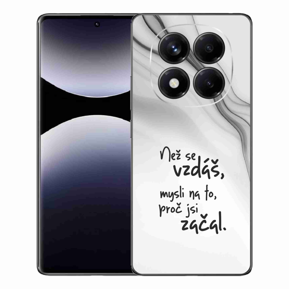 Gelový kryt mmCase na Xiaomi Redmi Note 14 Pro - citát 2 bílé pozadí
