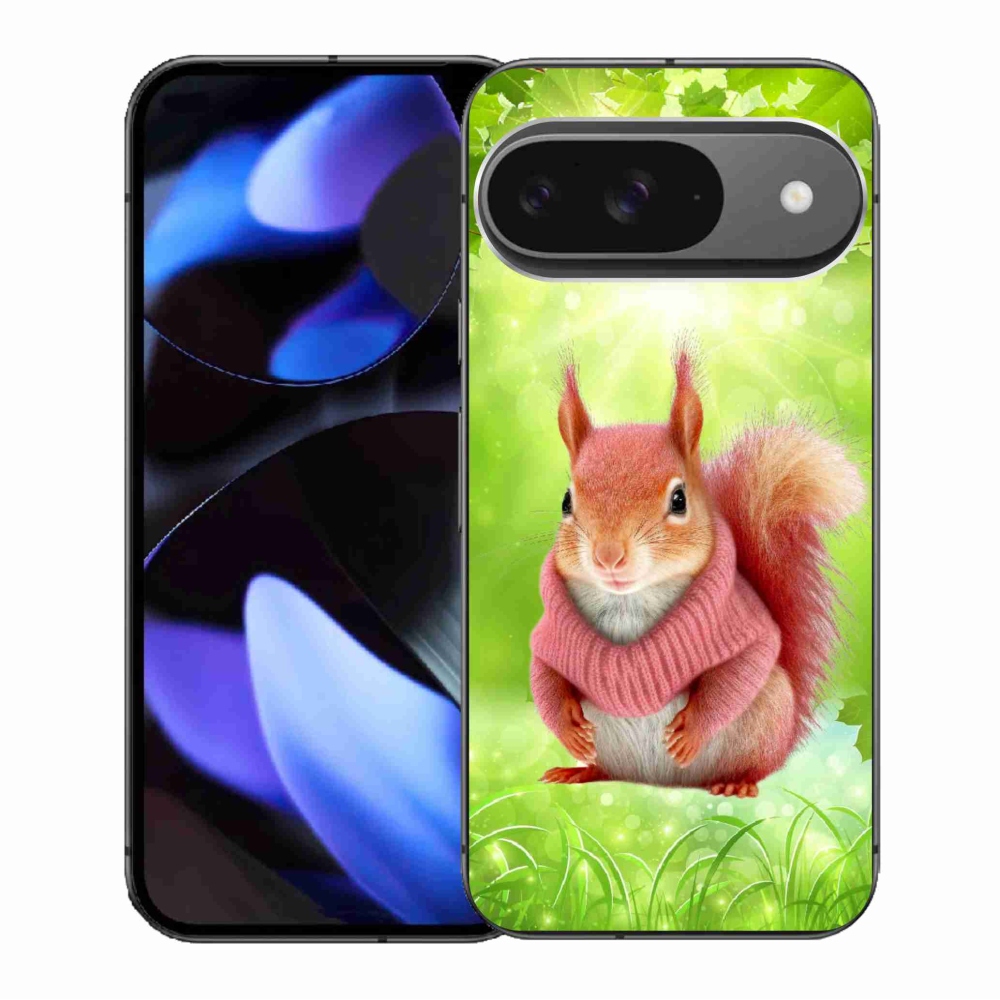 Gelový kryt mmCase na Google Pixel 9/9 Pro - veverka ve svetru
