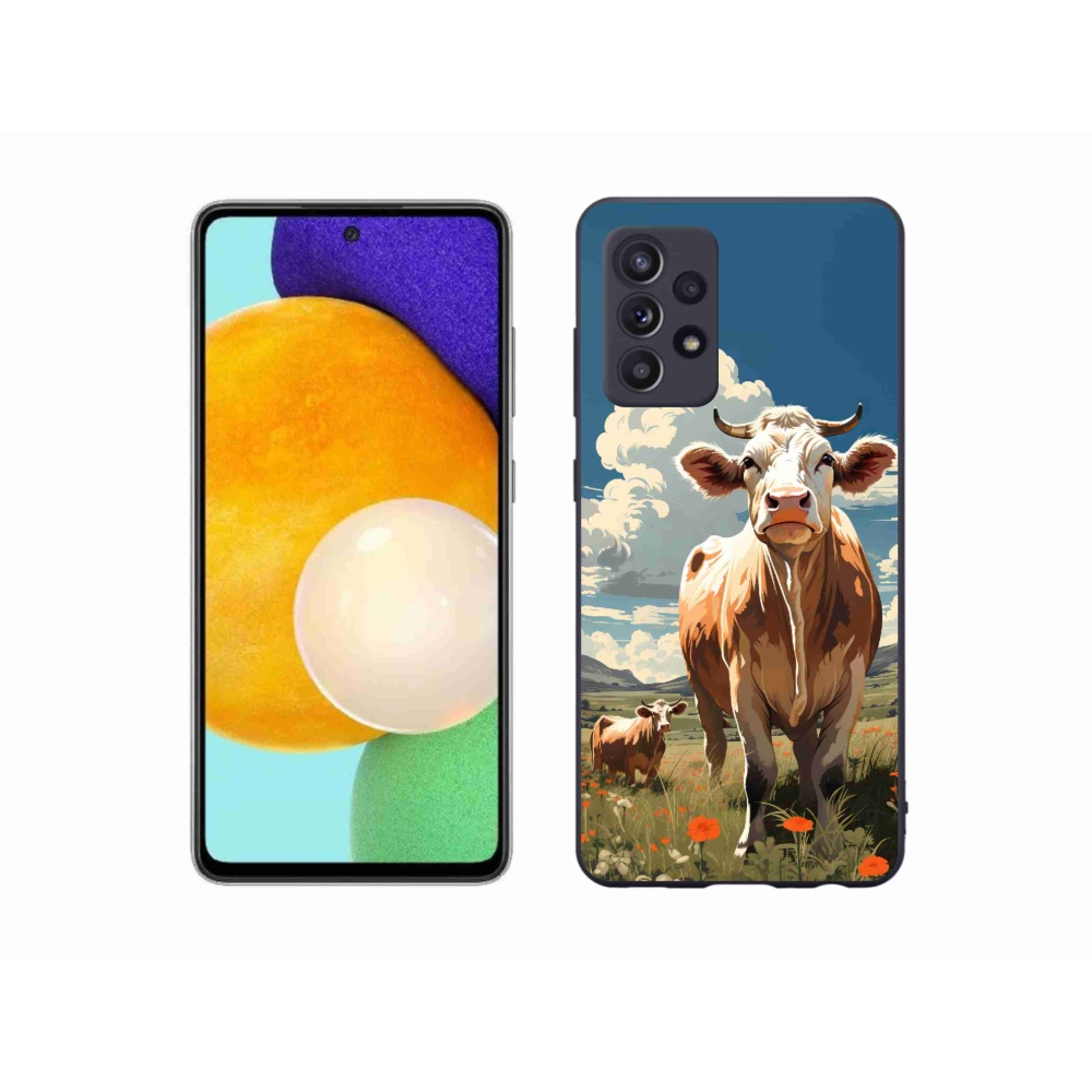 Gelový kryt mmCase na Samsung Galaxy A52/A52 5G - krávy na louce