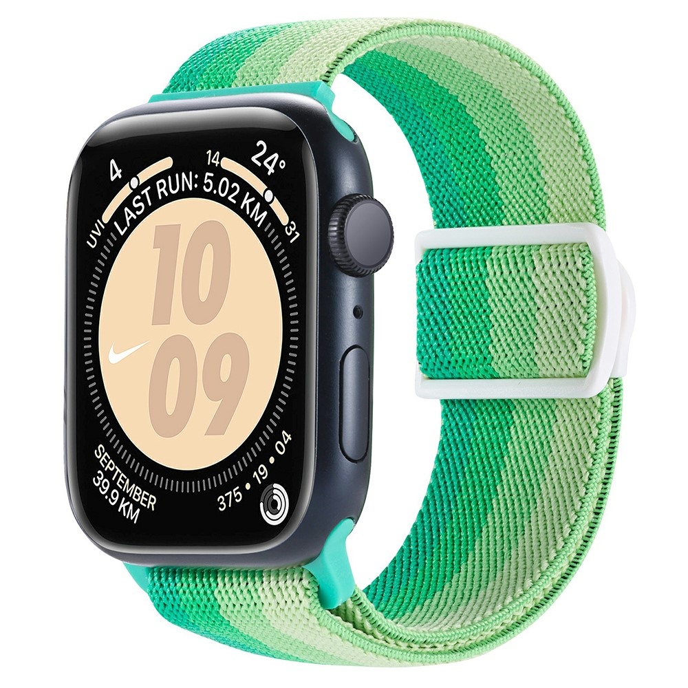 Gradient nylonový řemínek na Apple Watch Ultra/Ultra 2 49mm/SE/SE 2022/2023 44mm/9/8/7 45mm/6/5/4 44mm/3/2/1 42 mm - zelené pruhy