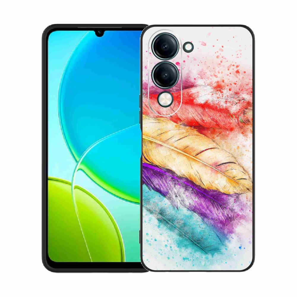 Gelový kryt mmCase na Vivo Y29s 5G - barevné peří
