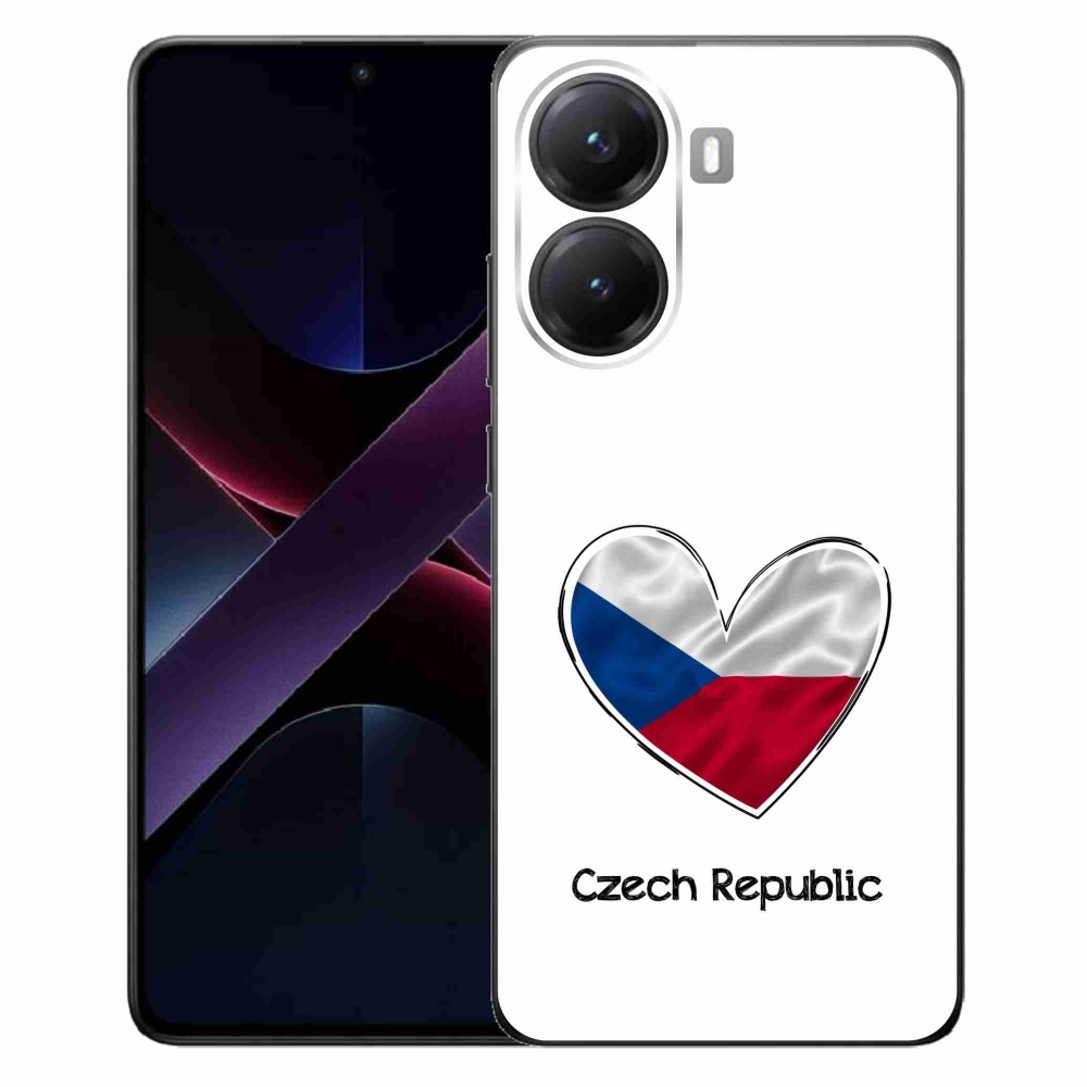 Gelový kryt mmCase na Xiaomi Poco X7 Pro 5G - vlajka srdce bílé pozadí