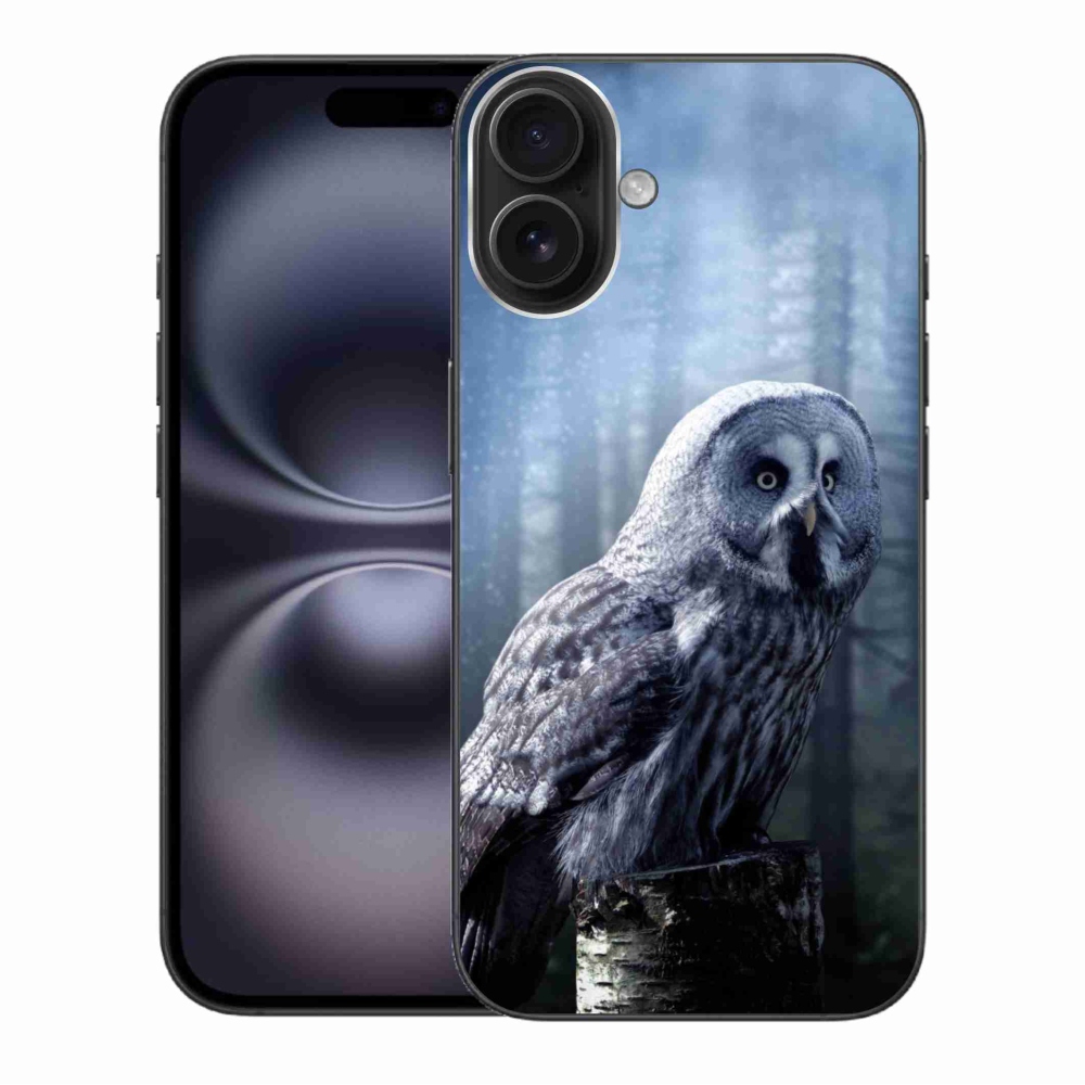 Gelový kryt mmCase na iPhone 16 Plus - sova