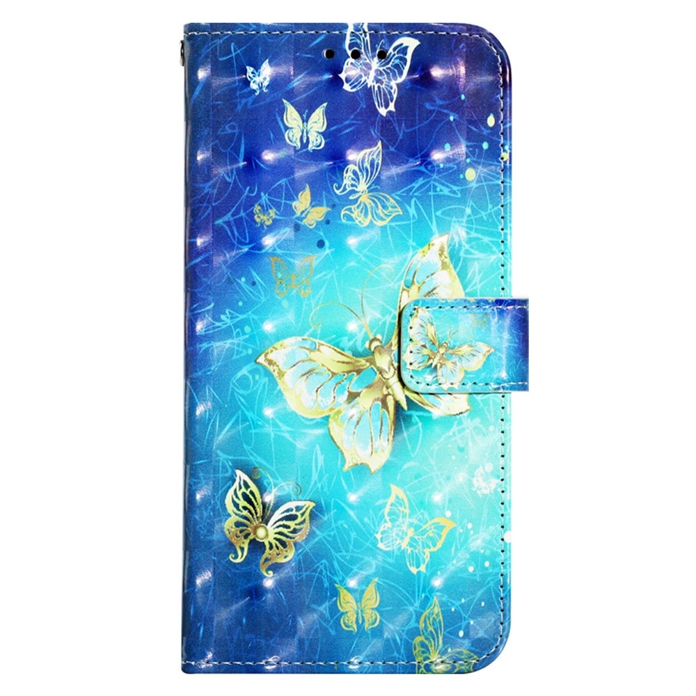 Patte knížkové pouzdro na Samsung Galaxy A24 - modrozlatí motýli