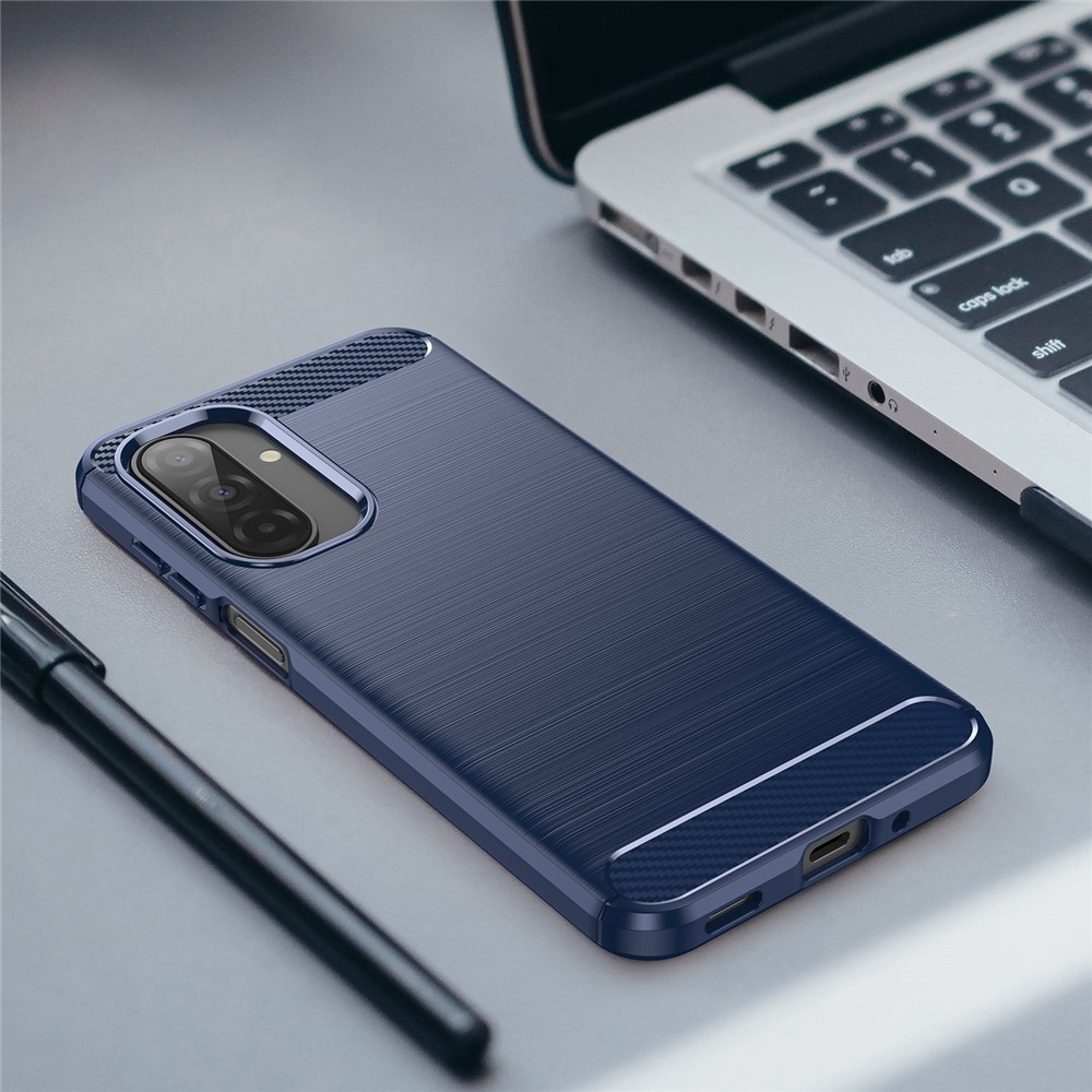 Carbon odolný gelový obal na mobil Samsung Galaxy A17 5G - modrý
