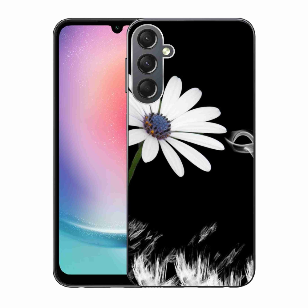 Gelový kryt mmCase na Samsung Galaxy A24 - bílá květina