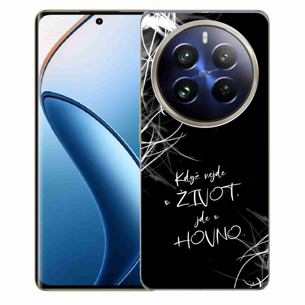 Gelový kryt mmCase na Realme 12 Pro 5G/12 Pro+ 5G - vtipný text 16 černé pozadí
