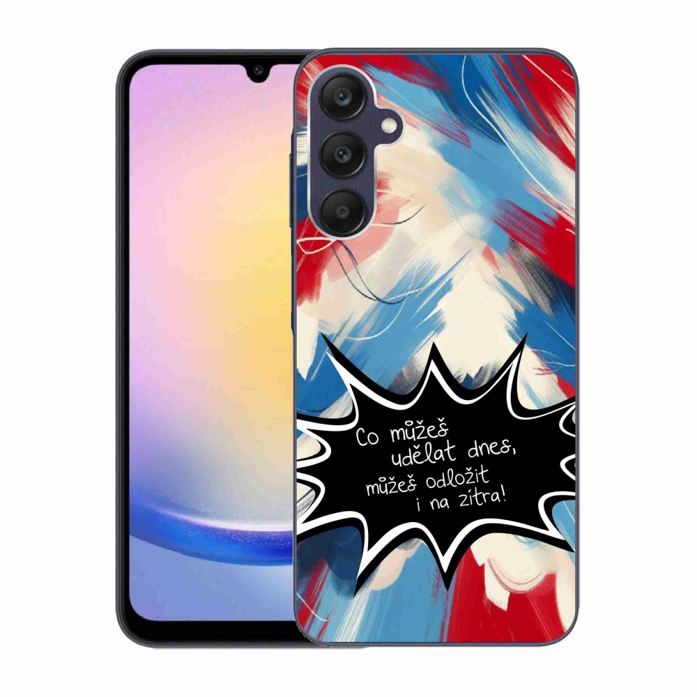 Gelový kryt mmCase na Samsung Galaxy A25 5G - vtipný text 9 černé pozadí