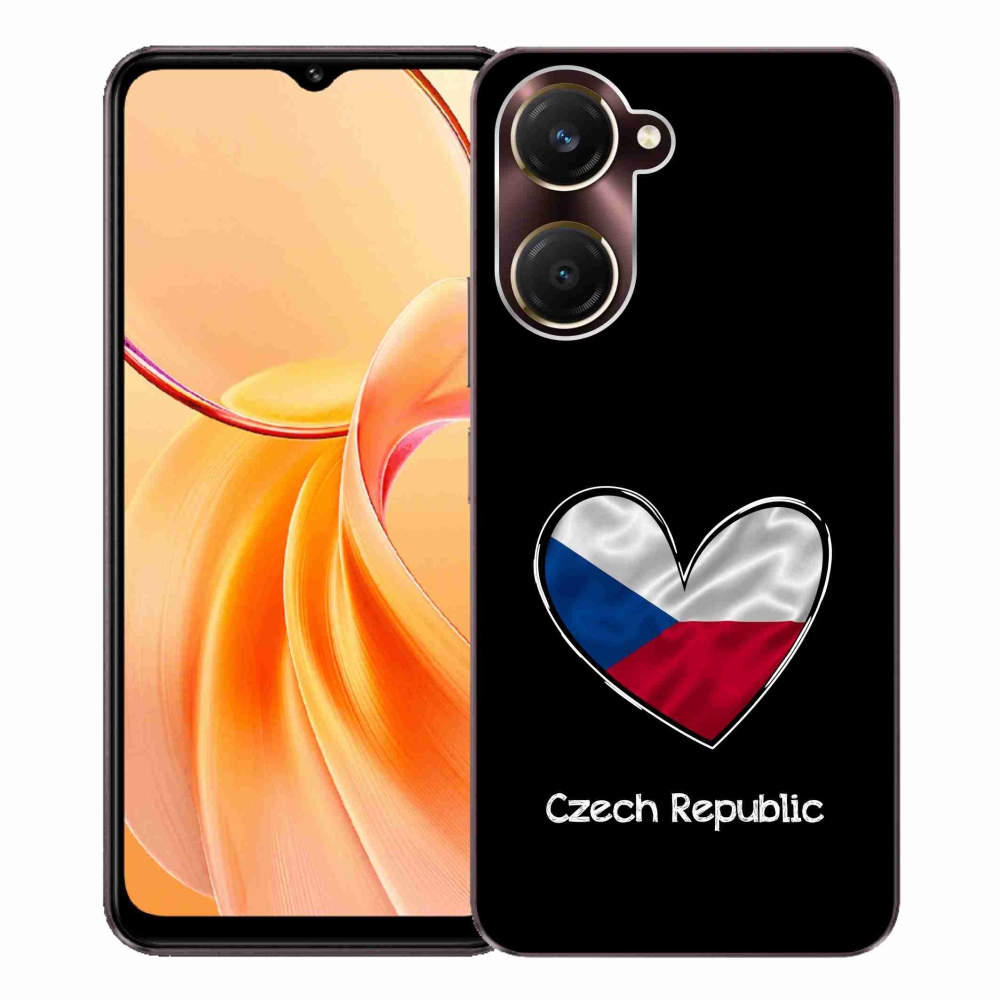 Gelový kryt mmCase na Vivo Y28s 5G - vlajka srdce černé pozadí