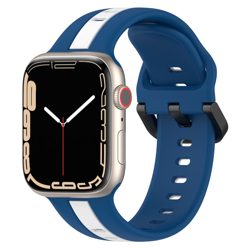 Strap silikonový řemínek na Apple Watch Ultra/Ultra 2 49mm/SE/SE 2022/2023 44mm/9/8/7 45mm/6/5/4 44mm/3/2/1 42 mm - modrý/bílý