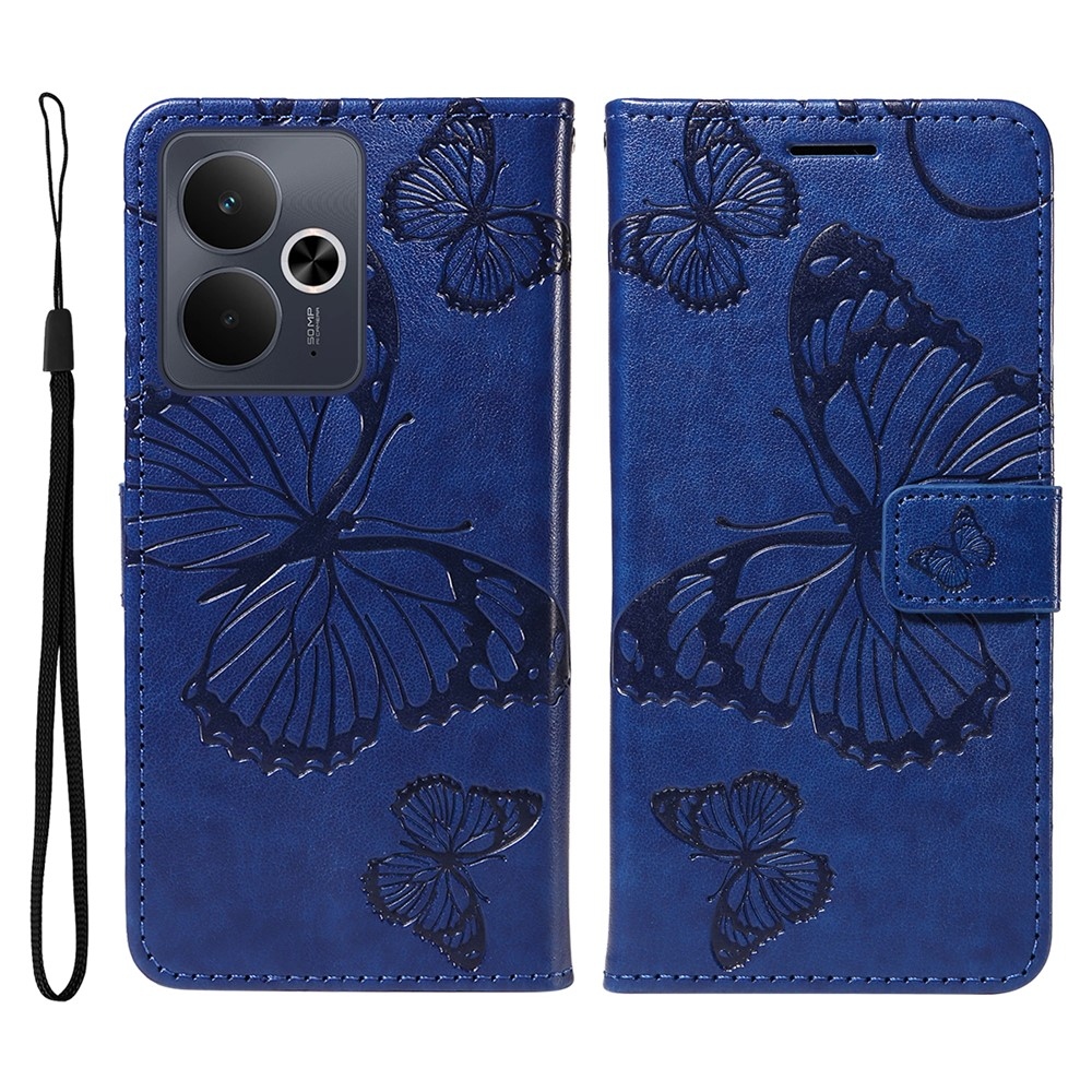 Big Butterfly knížkové pouzdro na Realme 14 5G/14T 5G - modré