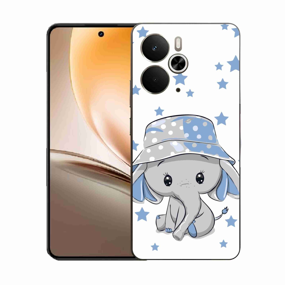 Gelový kryt mmCase na Realme 14 5G - modrý slon