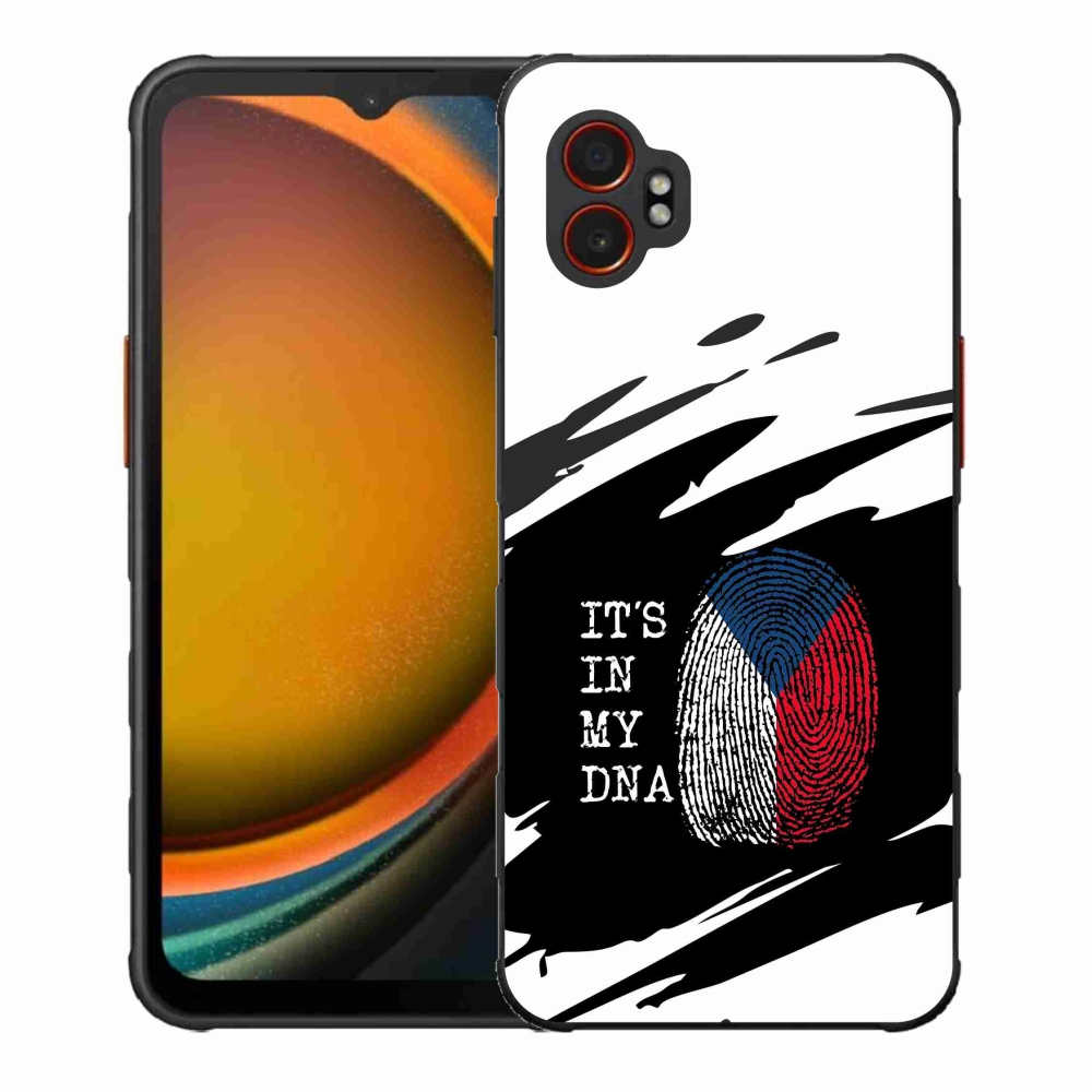 Gelový kryt mmCase na Samsung Galaxy Xcover 7 Pro - vlajka otisk prstu černobílé pozadí
