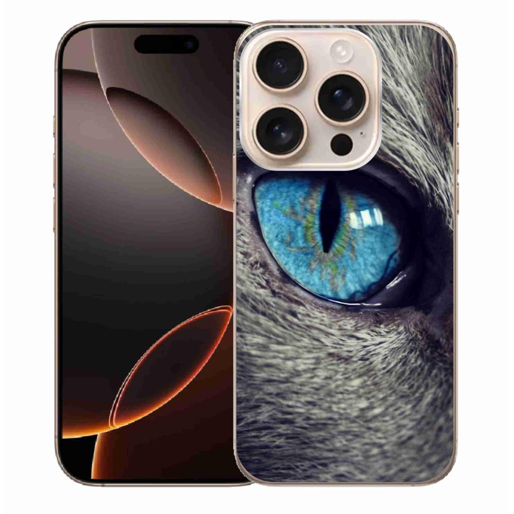 Gelový kryt mmCase na iPhone 16 Pro Max - modré kočičí oko