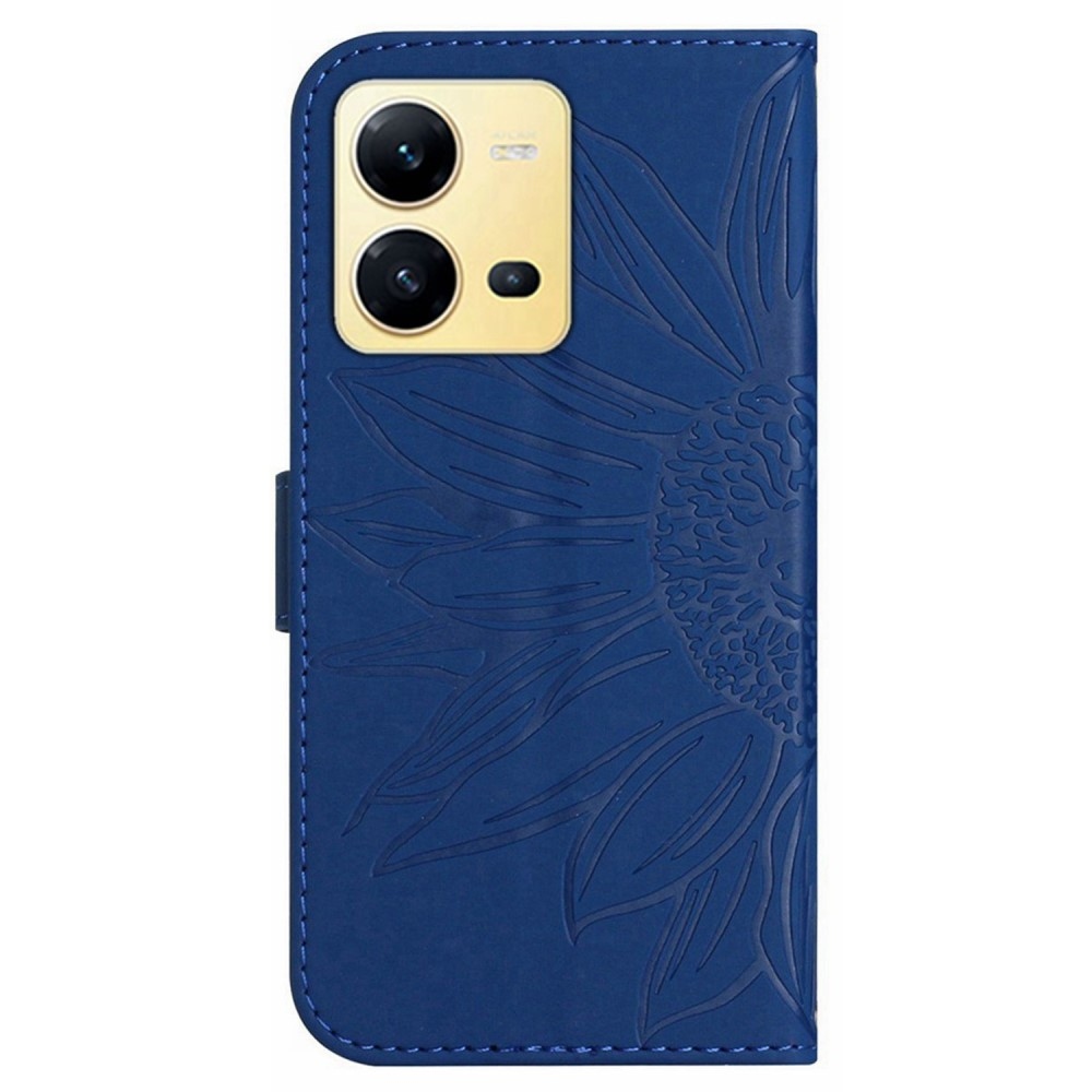 Sunflower knížkové pouzdro na Vivo X80 Lite - modré
