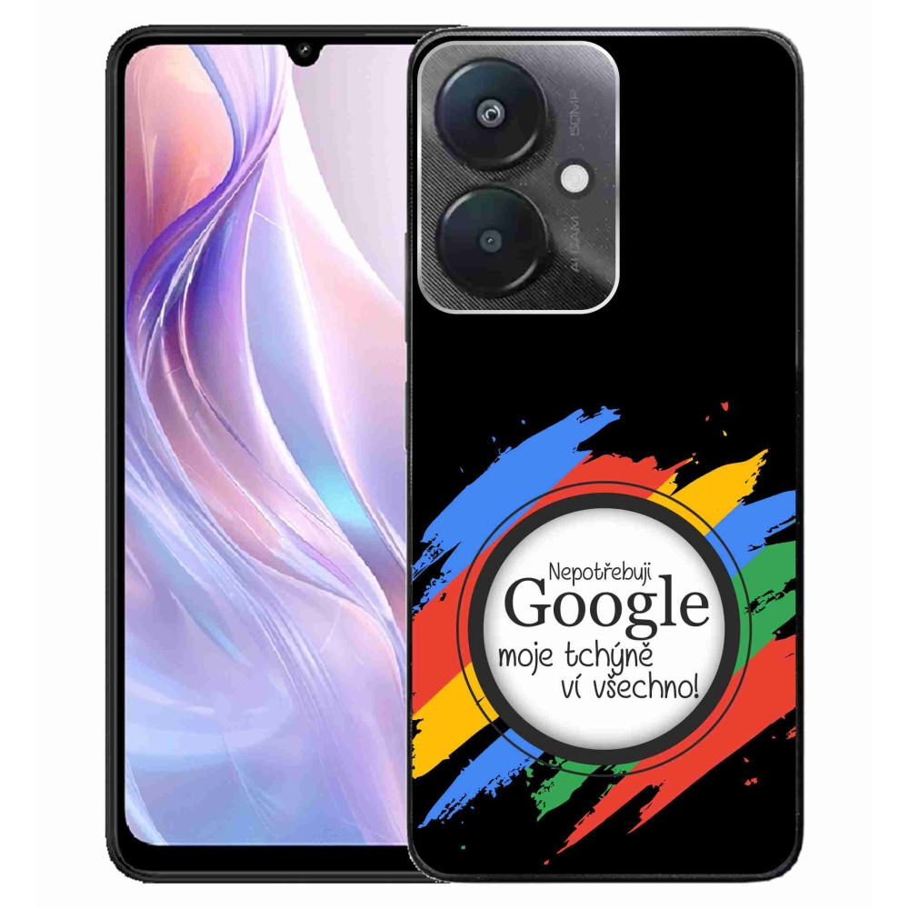Gelový kryt mmCase na Xiaomi Redmi 13C 5G  - tchýně ví všechno černé pozadí