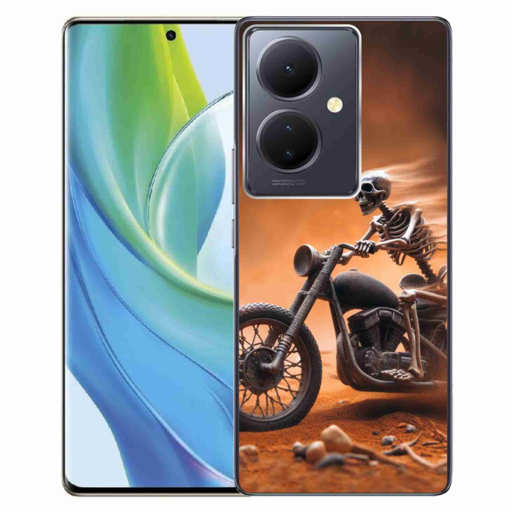 Gelový kryt mmCase na Vivo V29 Lite 5G - kostra na motorce