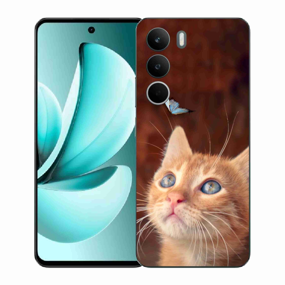 Gelový kryt mmCase na Realme C71 - motýl a kotě