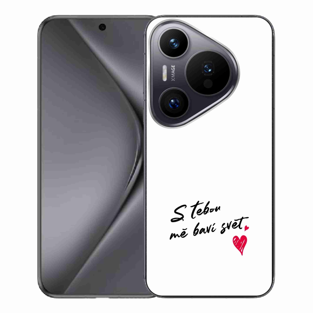 Gelový kryt mmCase na Huawei Pura 70 Pro - zamilovaný text 1 bílé pozadí