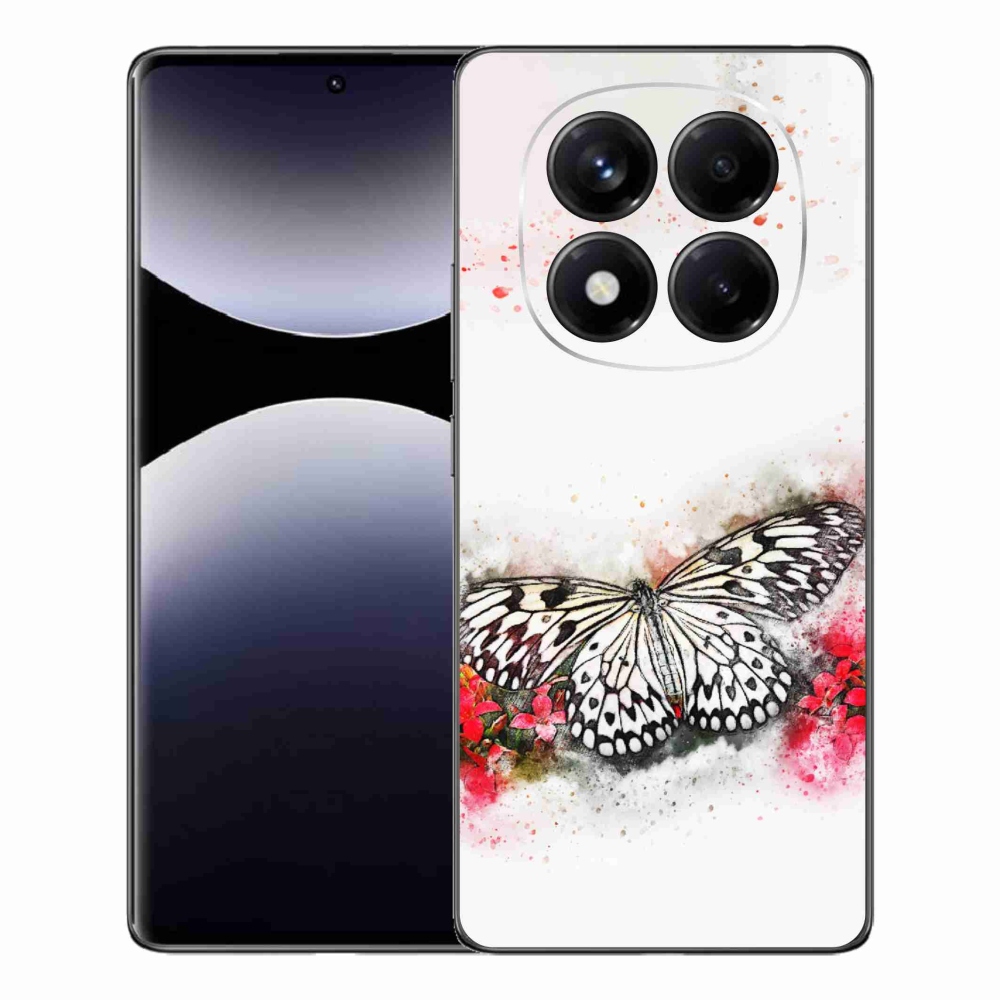 Gelový kryt mmCase na Xiaomi Redmi Note 14 Pro - černobílý motýl