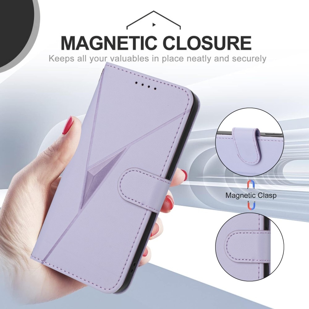 Triangles knížkové pouzdro na Vivo V50 Lite 4G/5G - světlefialové