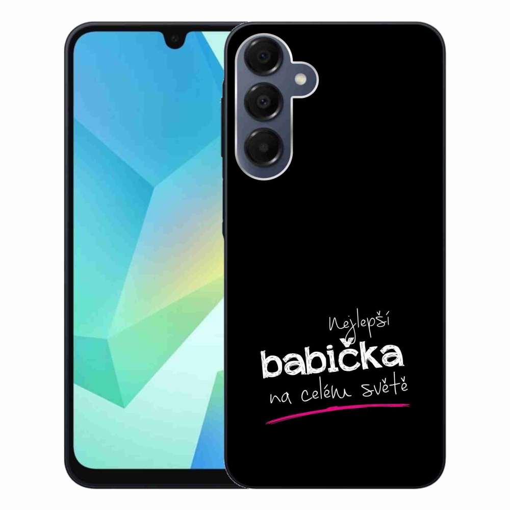 Gelový kryt mmCase na Samsung Galaxy A16 4G/5G - nejlepší babička 4 černé pozadí
