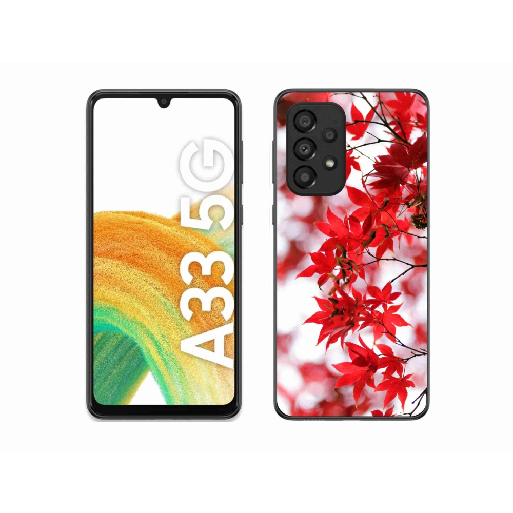 Gelový kryt mmCase na Samsung Galaxy A33 5G - červené listy