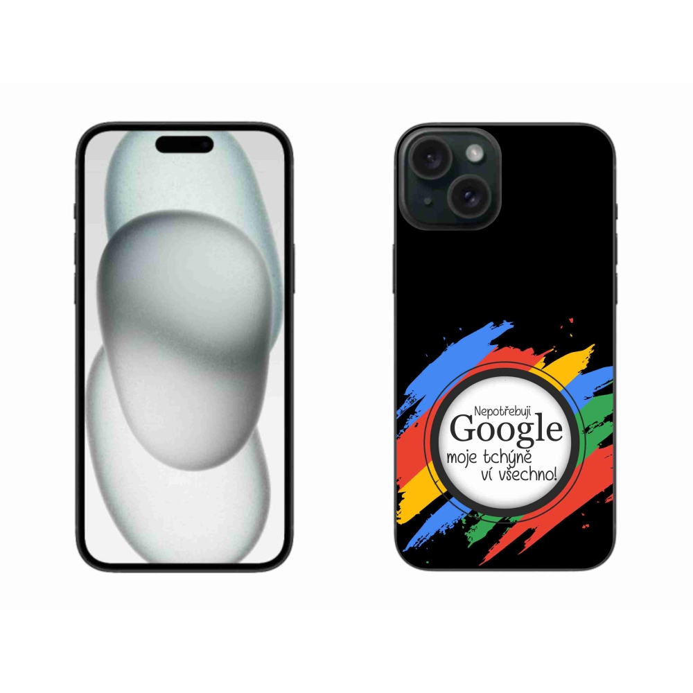 Gelový kryt mmCase na iPhone 15 Plus - tchýně ví všechno černé pozadí