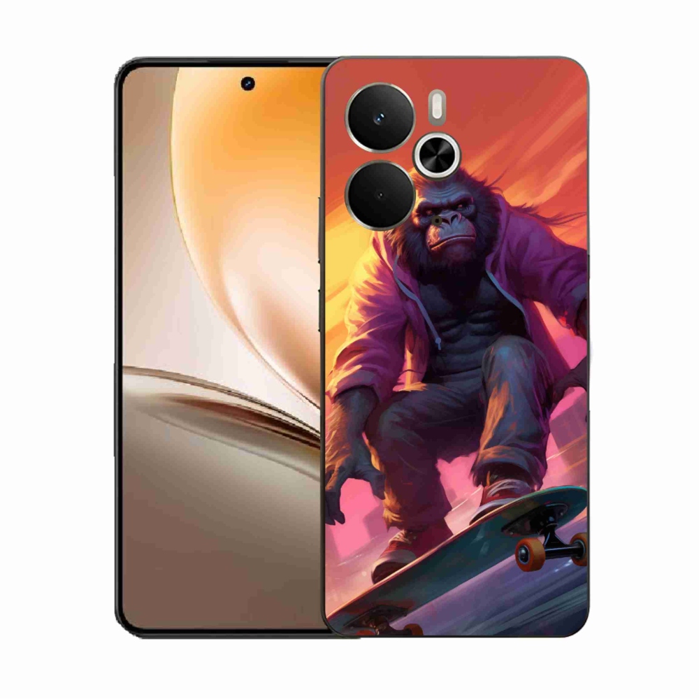 Gelový kryt mmCase na Realme 14 5G - gorila na skateboardu