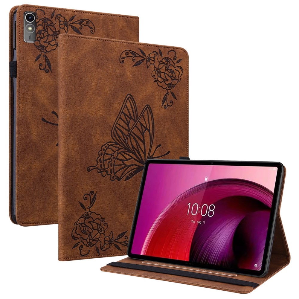 Imprint zavírací pouzdro na Lenovo Tab M10 5G - hnědé