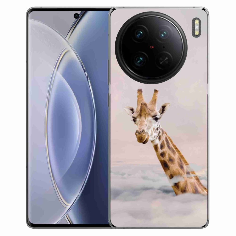 Gelový kryt mmCase na Vivo X90 Pro - žirafa v oblacích
