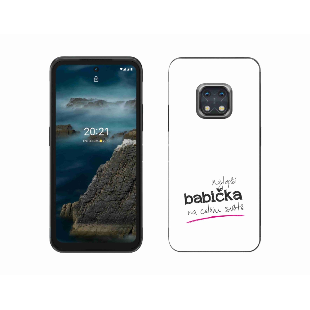 Gelový kryt mmCase na Nokia XR20 - nejlepší babička 4 bílé pozadí
