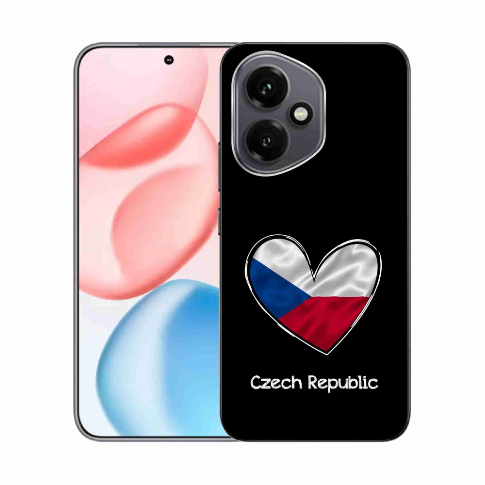 Gelový kryt mmCase na Honor 400 - vlajka srdce černé pozadí